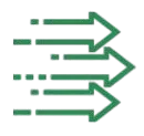 Arrows icon representing data turned into action